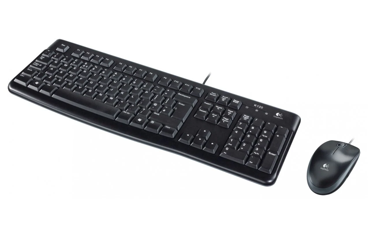 Logitech MK120 Wired USB Keyboard Mouse Kit, Black - Image 2