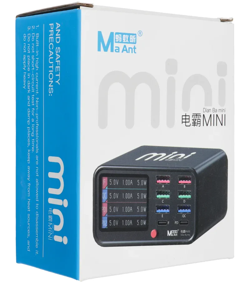 MaAnt Dianba Mini Charging Station, 75W, 2 x USB-C - 6 x USB-A, Black - Image 4