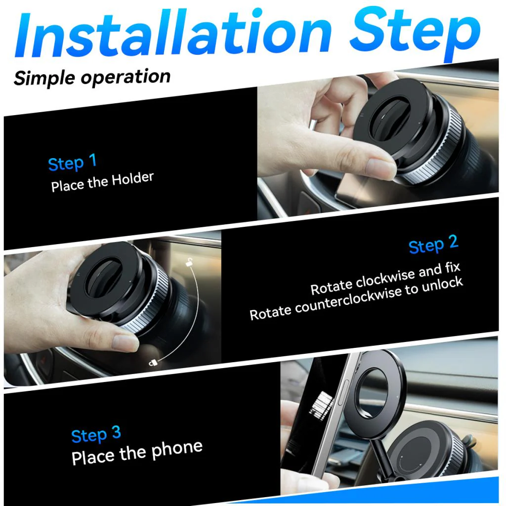 Magnetic Car Holder XO Design C169, Universal, Black - Image 12