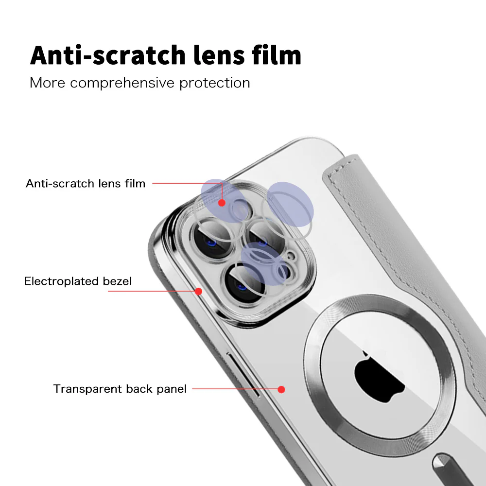 MagSafe Case for Apple iPhone 11 Pro Max, Techsuit, SmartMag Book, Gray - Image 3