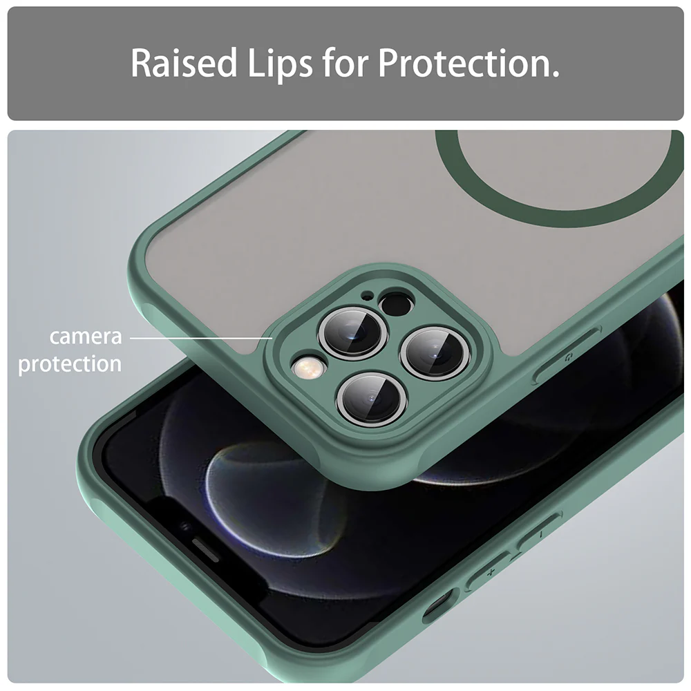 MagSafe Case for Apple iPhone 12 Pro Max, Techsuit, HaloFrost II, Green - Image 4