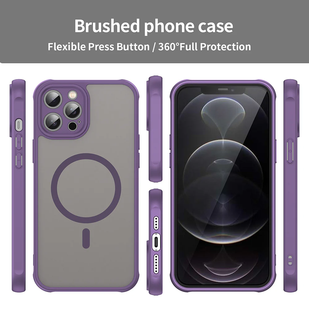 MagSafe Case for Apple iPhone 12 Pro Max, Techsuit, HaloFrost II, Purple - Image 3