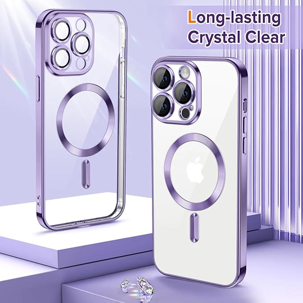MagSafe Case for Apple iPhone 12 Pro, Techsuit, Luxury Crystal, Light Purple - Image 2