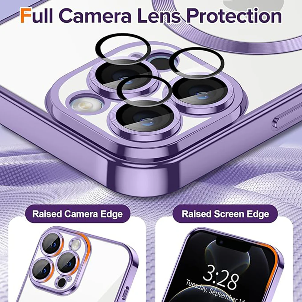 MagSafe Case for Apple iPhone 12 Pro, Techsuit, Luxury Crystal, Light Purple - Image 4
