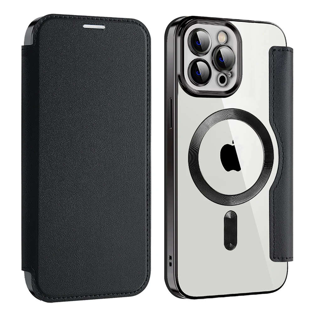 MagSafe Case for Apple iPhone 12 Pro, Techsuit, SmartMag Book, Black - Image 2