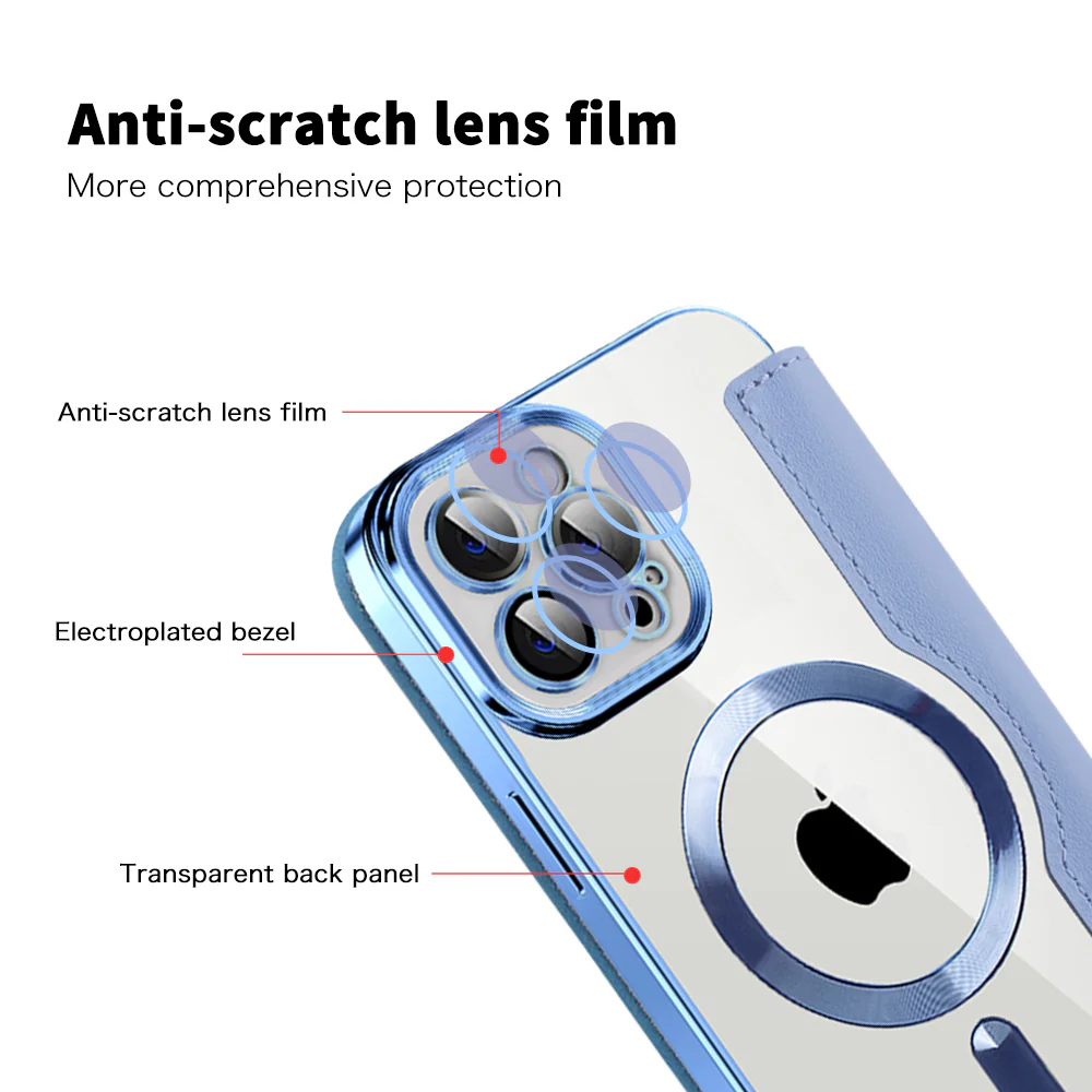 MagSafe Case for Apple iPhone 12 Pro, Techsuit, SmartMag Book, Blue - Image 3