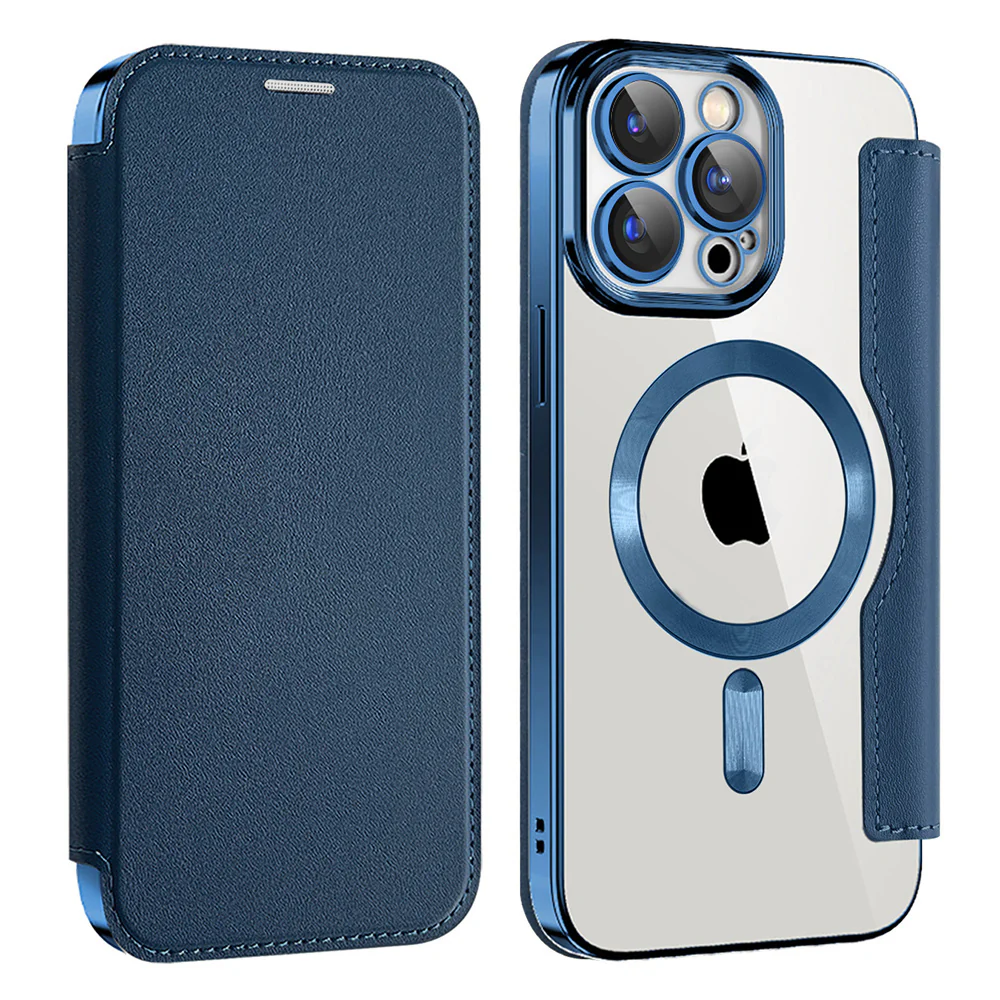 MagSafe Case for Apple iPhone 12 Pro, Techsuit, SmartMag Book, Blue - Image 2