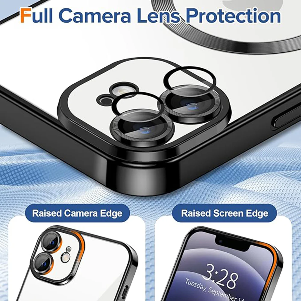 MagSafe Case for Apple iPhone 12, Techsuit, Luxury Crystal, Black - Image 4