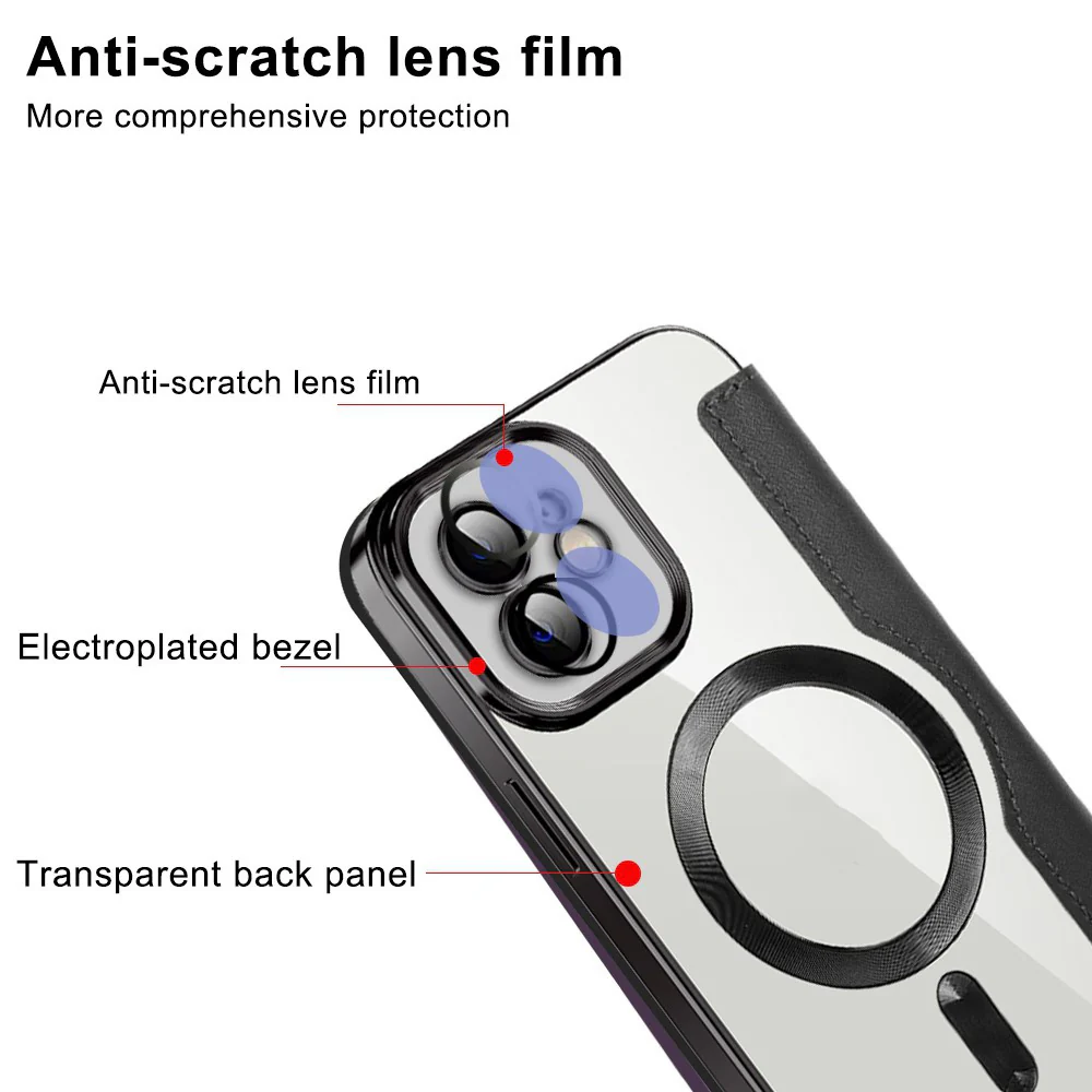 MagSafe Case for Apple iPhone 12, Techsuit, SmartMag Book, Blue - Image 3