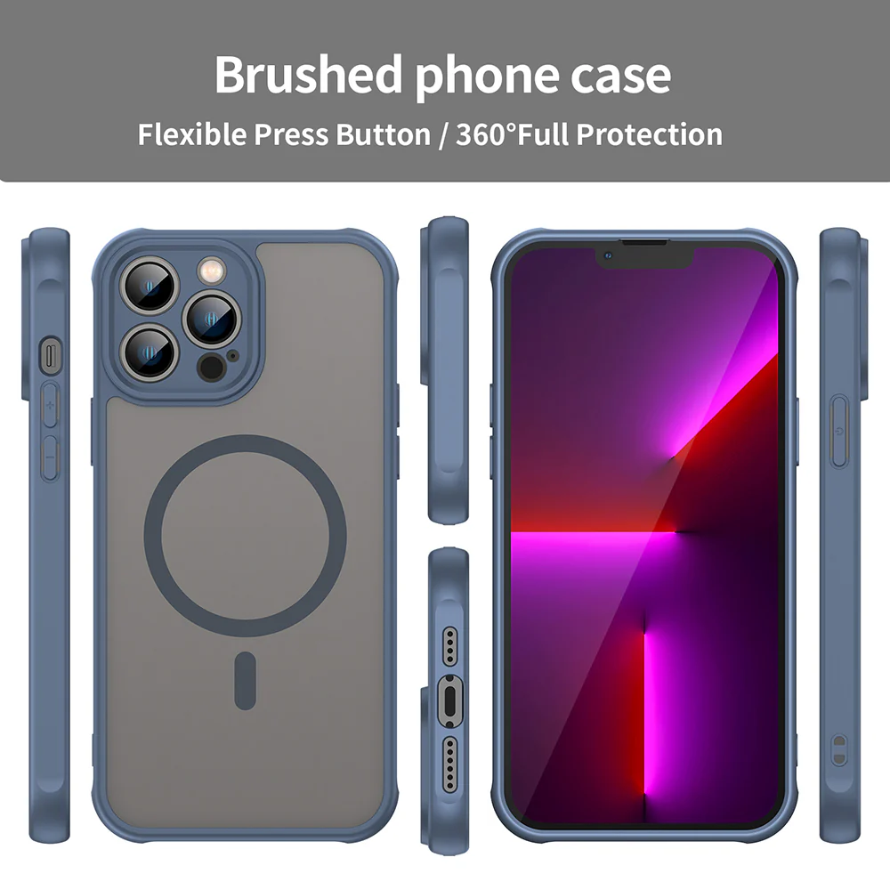 MagSafe Case for Apple iPhone 13 Pro Max, Techsuit, HaloFrost II, Navy Blue - Image 3