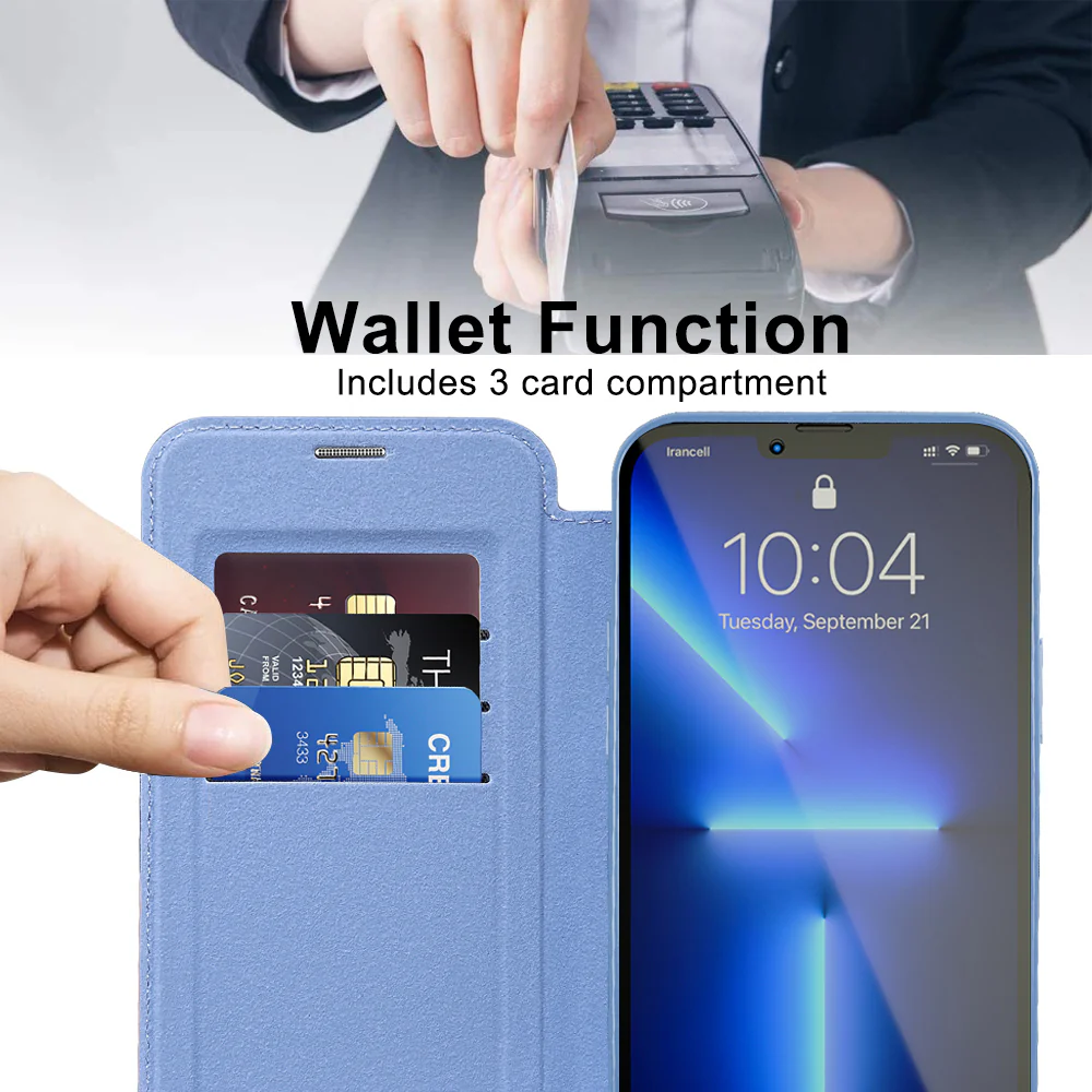MagSafe Case for Apple iPhone 13 Pro Max, Techsuit, SmartMag Book, Blue - Image 5