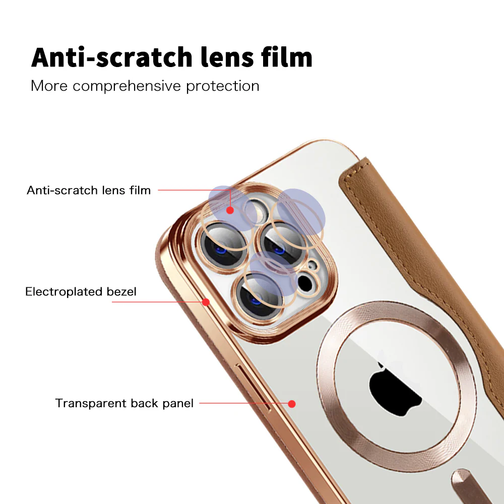 MagSafe Case for Apple iPhone 13 Pro Max, Techsuit, SmartMag Book, Brown - Image 3