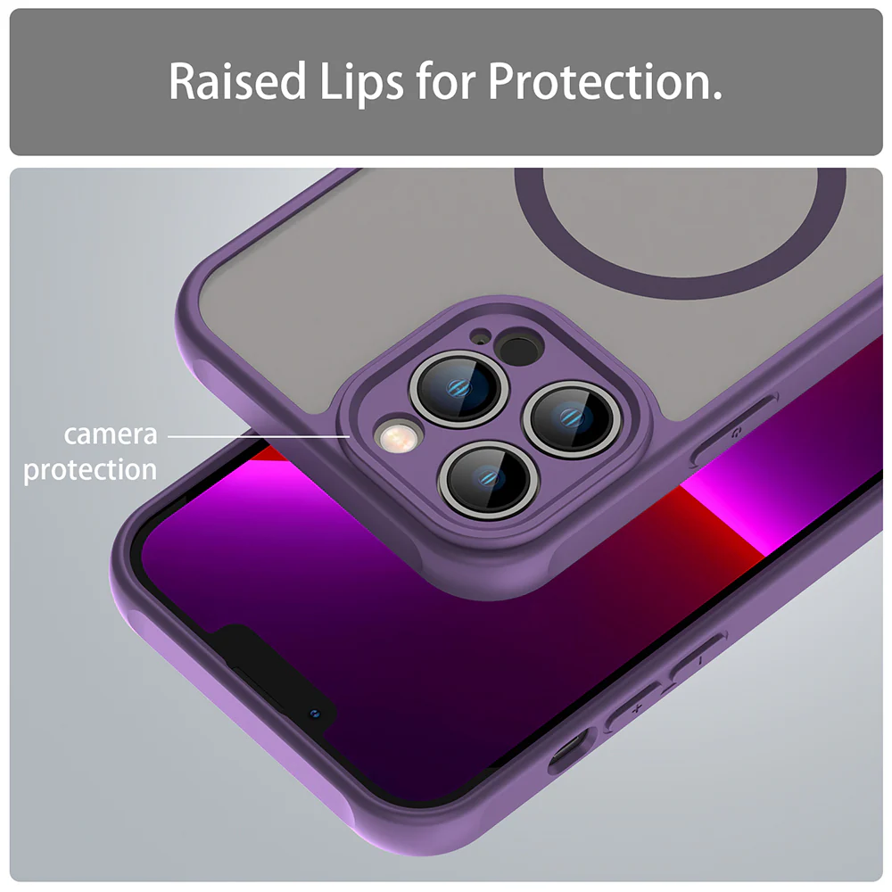 MagSafe Case for Apple iPhone 13 Pro, Techsuit, HaloFrost II, Purple - Image 4