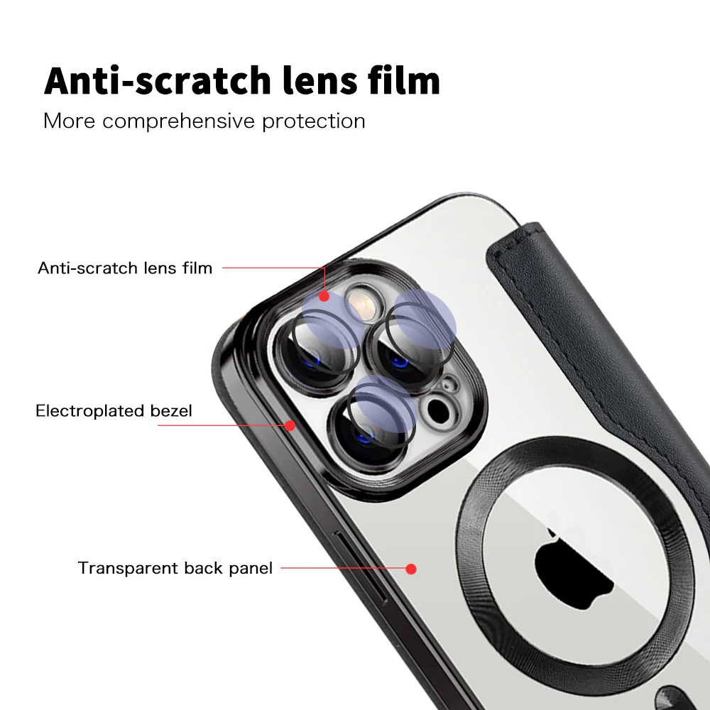 MagSafe Case for Apple iPhone 13 Pro, Techsuit, SmartMag Book, Black - Image 3