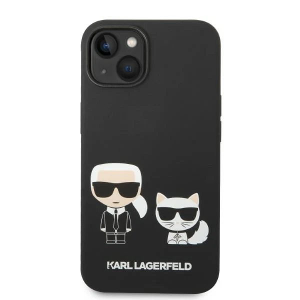MagSafe Case for Apple iPhone 14 Plus, Karl Lagerfeld, Karl & Choupette Silicone, Black - Image 7