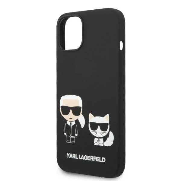 MagSafe Case for Apple iPhone 14 Plus, Karl Lagerfeld, Karl & Choupette Silicone, Black - Image 8