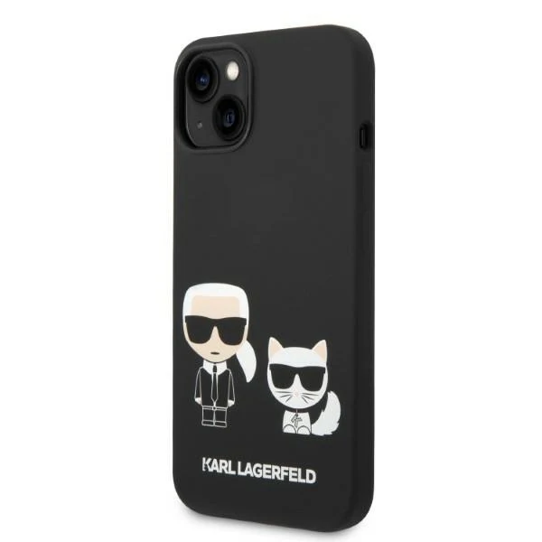 MagSafe Case for Apple iPhone 14 Plus, Karl Lagerfeld, Karl & Choupette Silicone, Black - Image 9