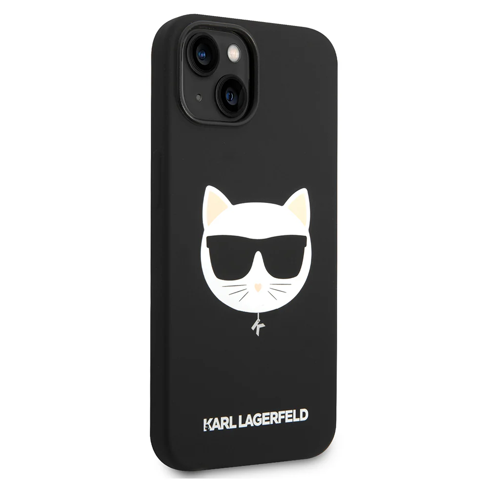 MagSafe Case for Apple iPhone 14 Plus, Karl Lagerfeld, Silicone Choupette's Head, Black - Image 6