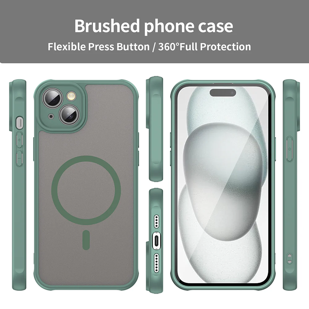 MagSafe Case for Apple iPhone 14 Plus, Techsuit, HaloFrost II, Green - Image 3