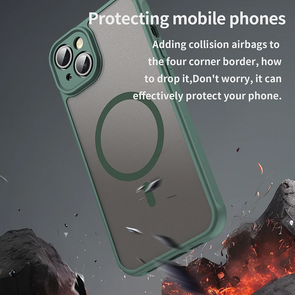 MagSafe Case for Apple iPhone 14 Plus, Techsuit, HaloFrost II, Green - Image 4