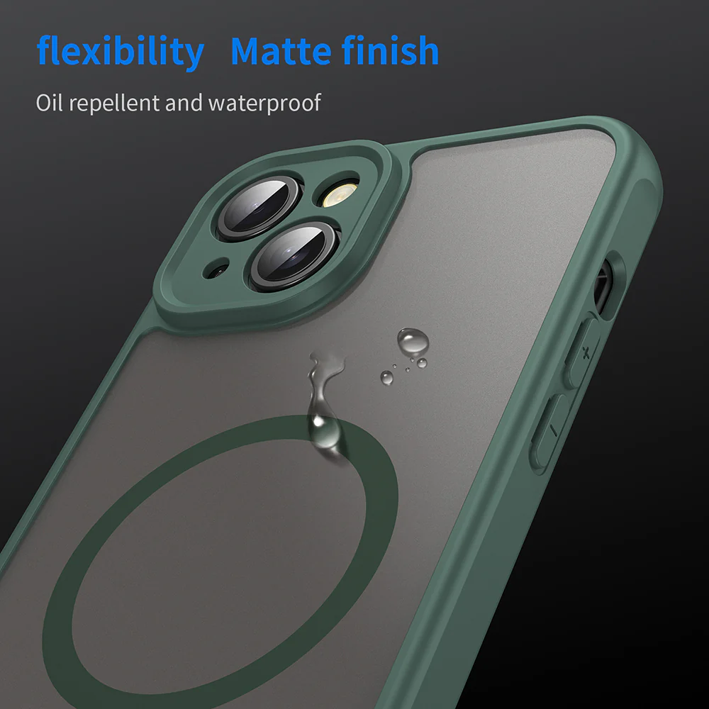 MagSafe Case for Apple iPhone 14 Plus, Techsuit, HaloFrost II, Green - Image 6