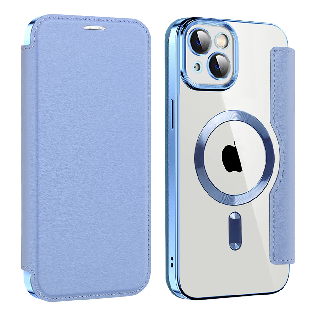 MagSafe Case for Apple iPhone 14 Plus, Techsuit, SmartMag Book, Blue - Image 2