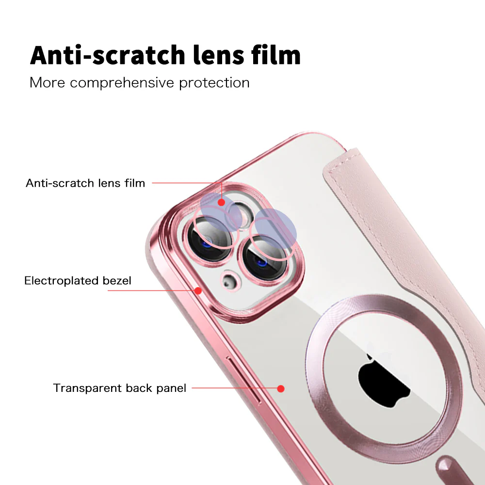 MagSafe Case for Apple iPhone 14 Plus, Techsuit, SmartMag Book, Pink - Image 3