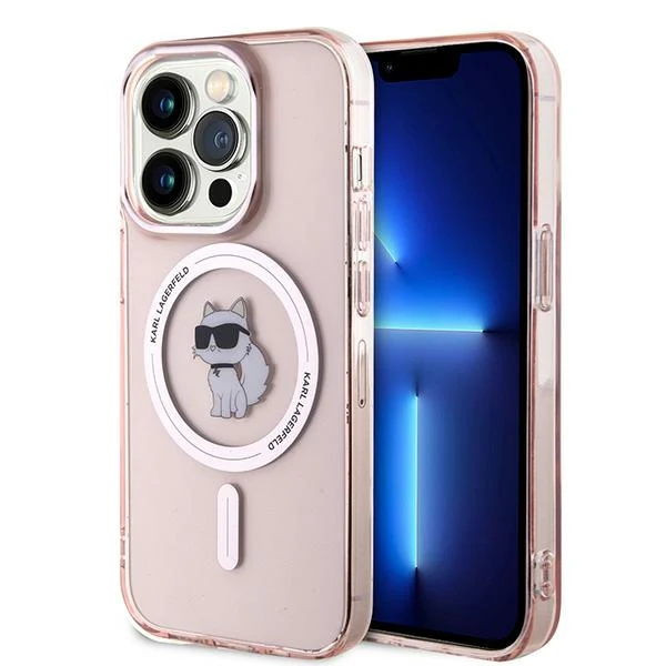 MagSafe Case for Apple iPhone 14 Pro, Karl Lagerfeld, IML Choupette, Pink
