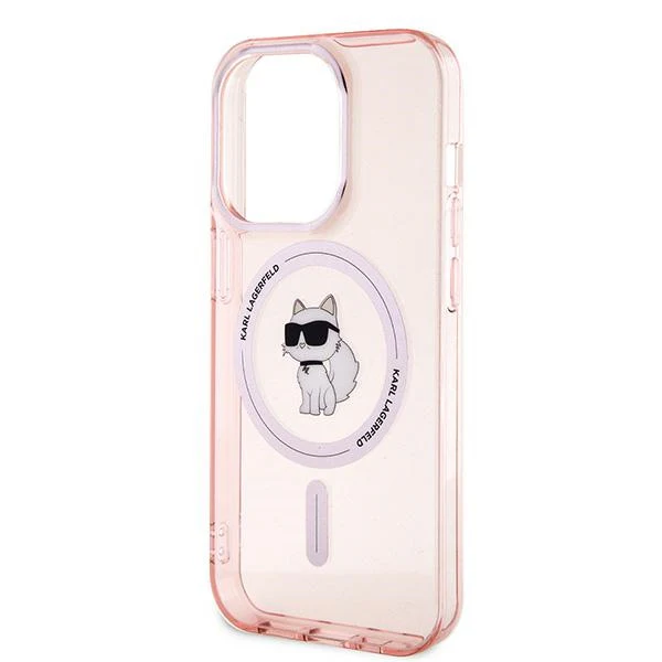 MagSafe Case for Apple iPhone 14 Pro, Karl Lagerfeld, IML Choupette, Pink - Image 2