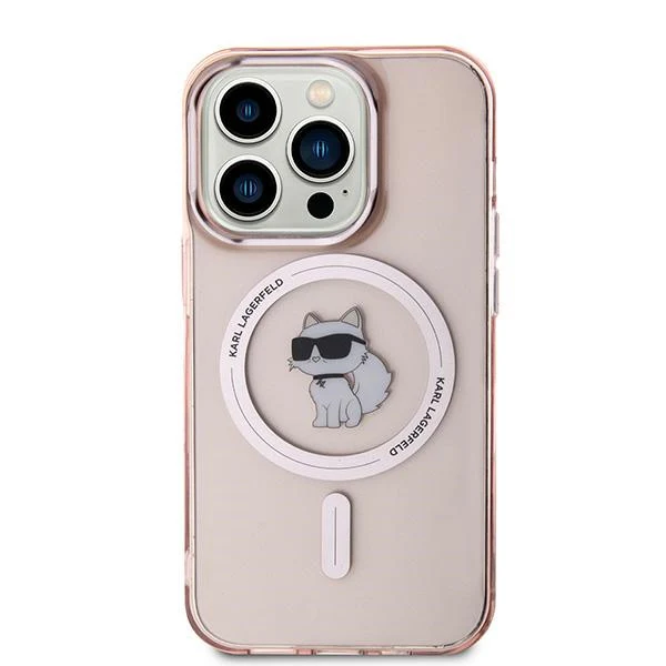 MagSafe Case for Apple iPhone 14 Pro, Karl Lagerfeld, IML Choupette, Pink - Image 3