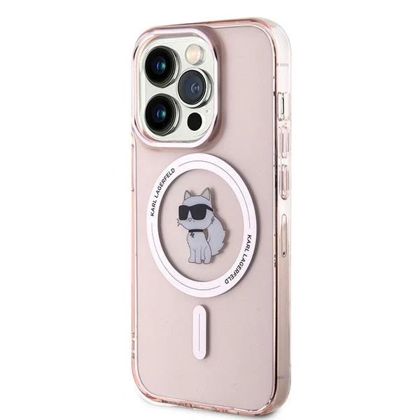 MagSafe Case for Apple iPhone 14 Pro, Karl Lagerfeld, IML Choupette, Pink - Image 5