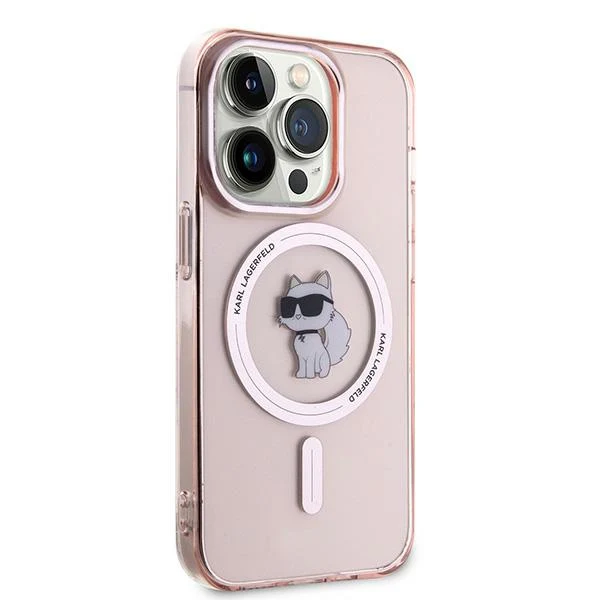 MagSafe Case for Apple iPhone 14 Pro, Karl Lagerfeld, IML Choupette, Pink - Image 6
