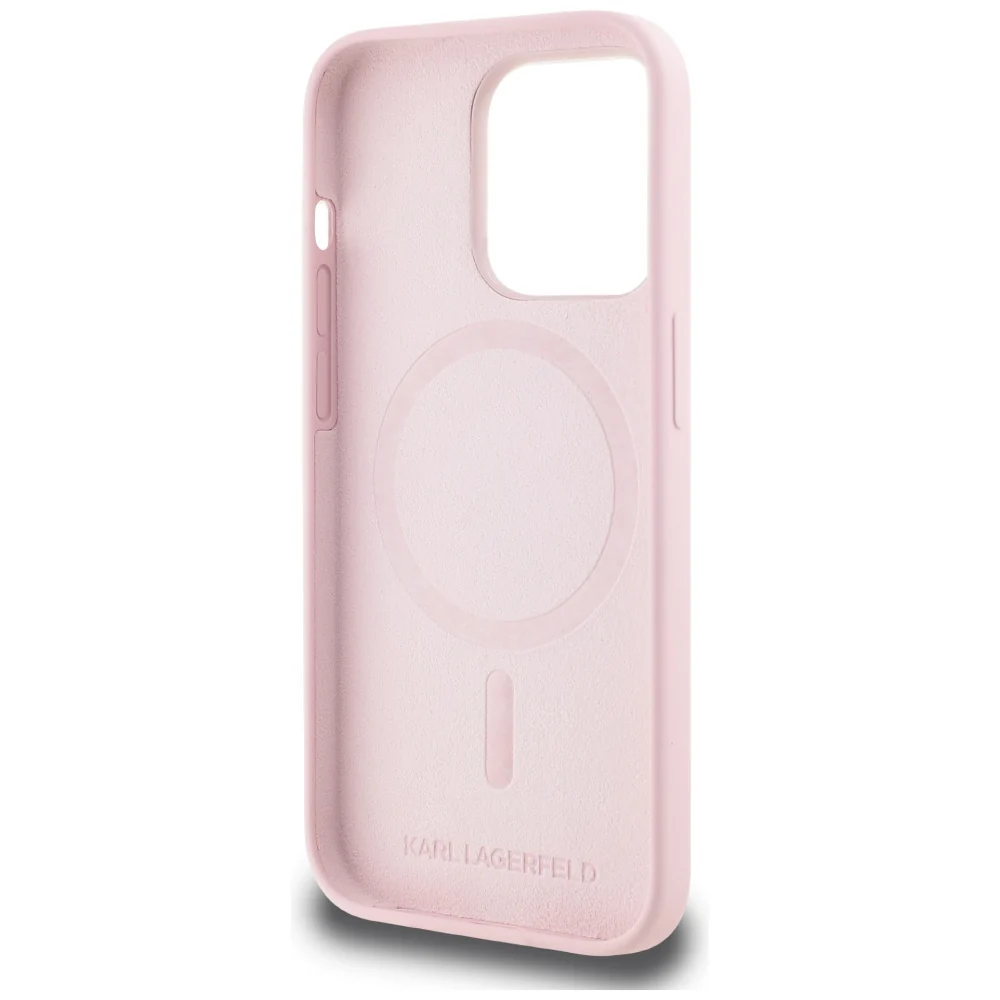MagSafe Case for Apple iPhone 14 Pro Max, Karl Lagerfeld, Karl & Choupette Silicone, Pink - Image 5