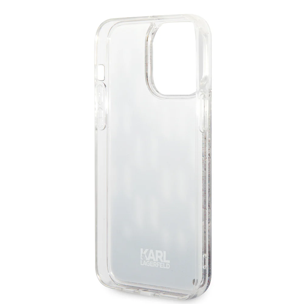 MagSafe Case for Apple iPhone 14 Pro Max, Karl Lagerfeld, Monogram Liquid Glitter, Black - Image 4
