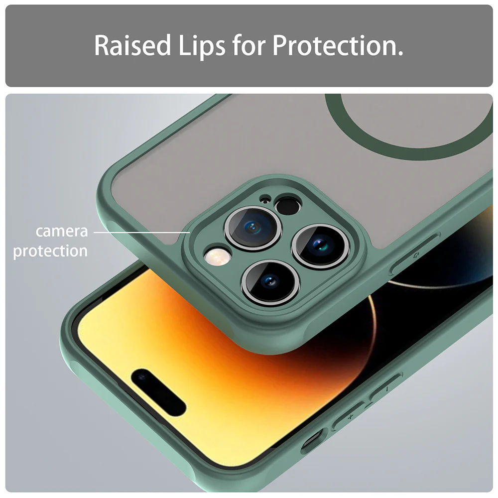 MagSafe Case for Apple iPhone 14 Pro Max, Techsuit, HaloFrost II, Green - Image 5