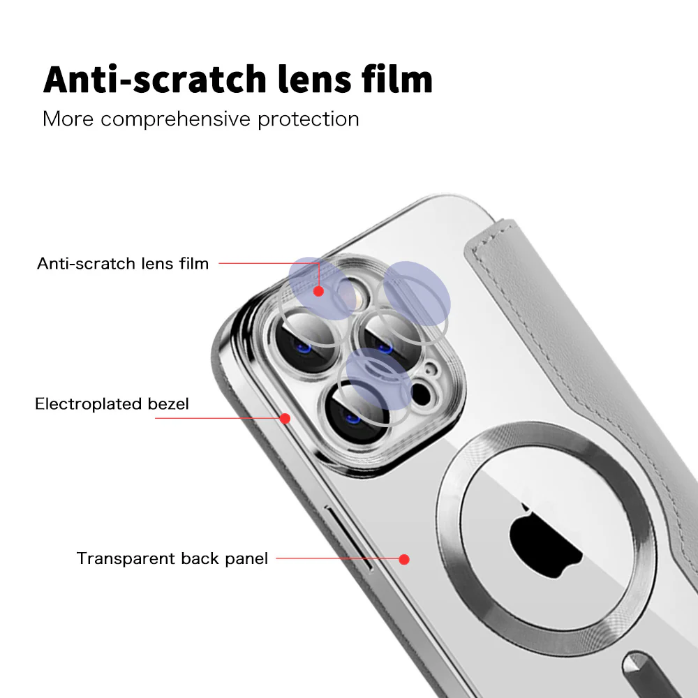 MagSafe Case for Apple iPhone 14 Pro Max, Techsuit, SmartMag Book, Gray - Image 3