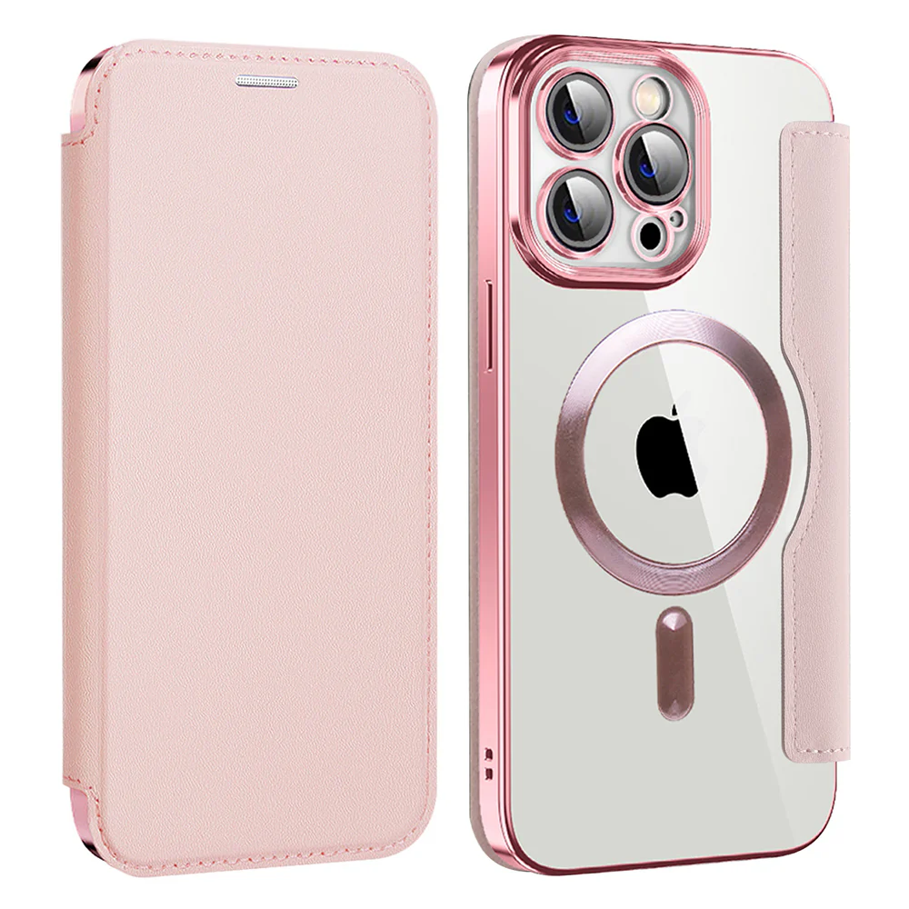 MagSafe Case for Apple iPhone 14 Pro Max, Techsuit, SmartMag Book, Pink - Image 2