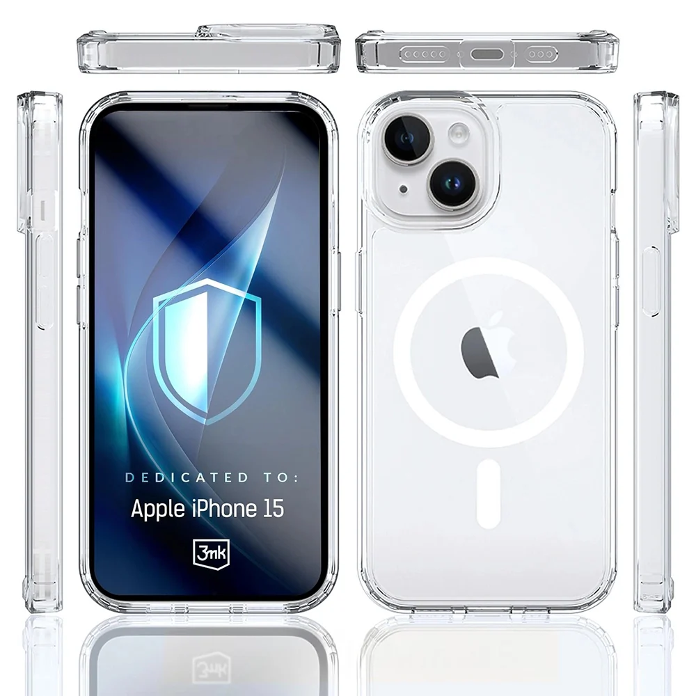 MagSafe Case for Apple iPhone 15, 3MK, Armor MagCase, Transparent - Image 6