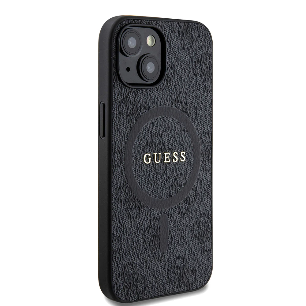 MagSafe Case for Apple iPhone 15, Guess, 4G Ring Classic Logo, Black - Image 4