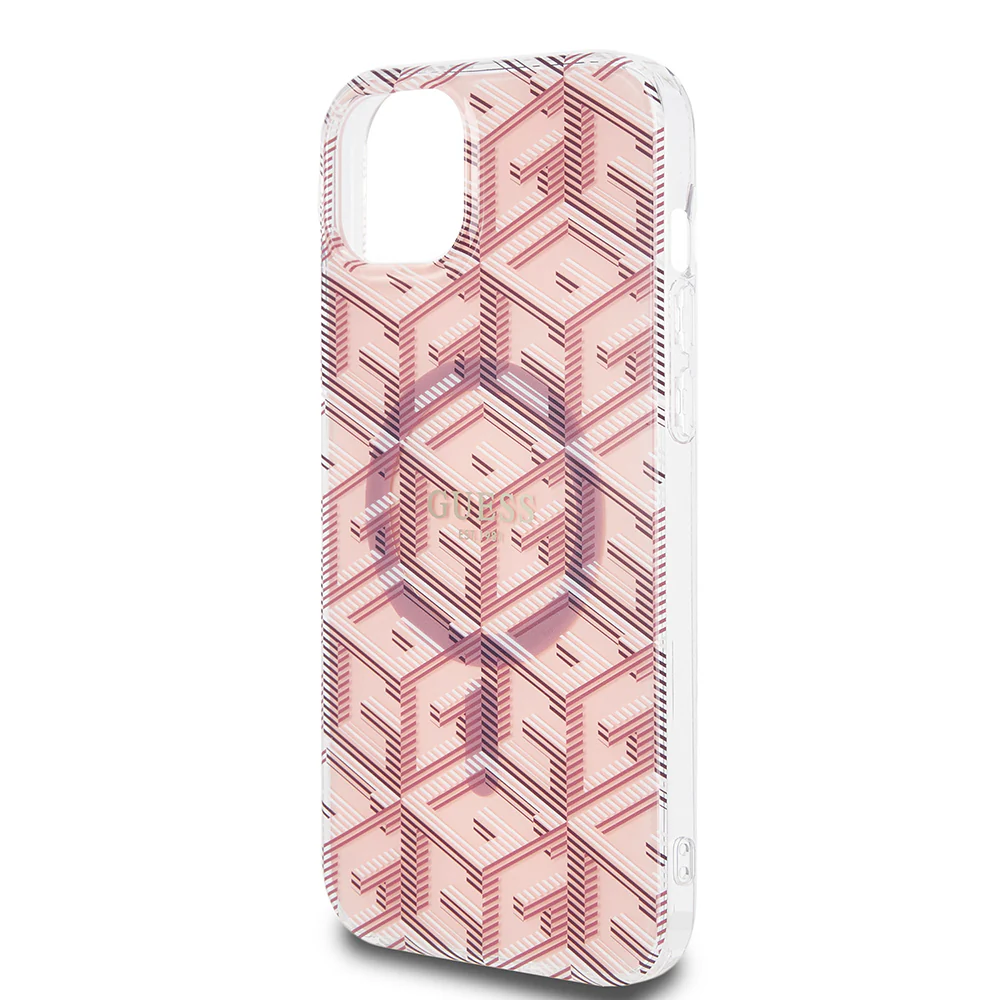 MagSafe Case for Apple iPhone 15, Guess, IML Gcube, Pink - Image 5