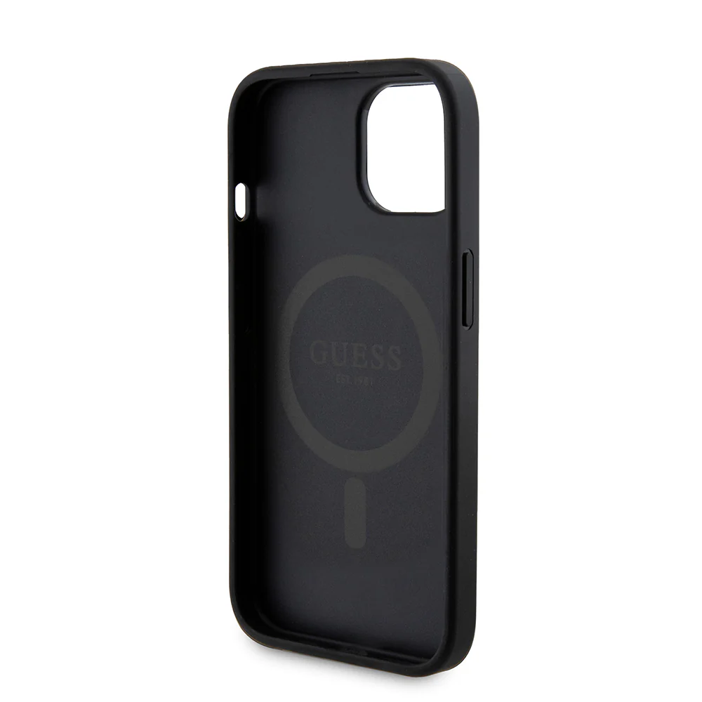 MagSafe Case for Apple iPhone 15, Guess, Powerbank 4G Metal Logo, Black - Image 5