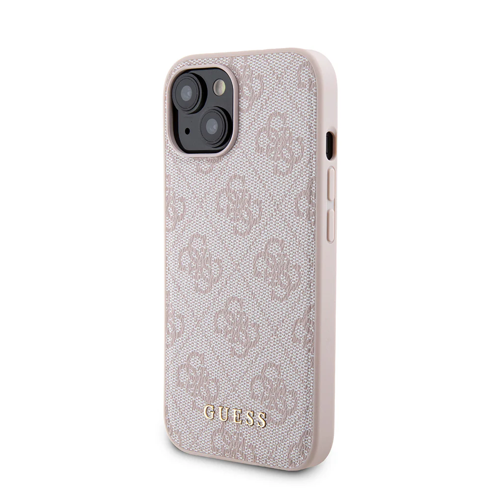 MagSafe Case for Apple iPhone 15, Guess, Powerbank 4G Metal Logo, Pink - Image 3