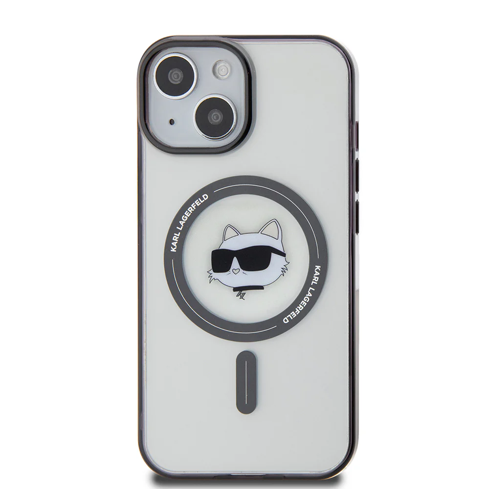 MagSafe Case for Apple iPhone 15, Karl Lagerfeld, IML Choupette's Head, Transparent - Image 4