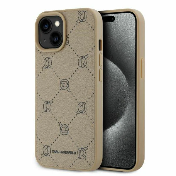 MagSafe Case for Apple iPhone 15, Karl Lagerfeld, Karl's Head, Beige