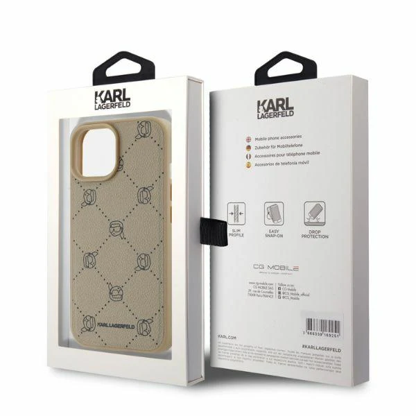 MagSafe Case for Apple iPhone 15, Karl Lagerfeld, Karl's Head, Beige - Image 4