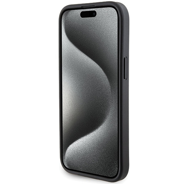 MagSafe Case for Apple iPhone 15, Karl Lagerfeld, Saffiano Gripstand Karl & Choupette, Black - Image 6