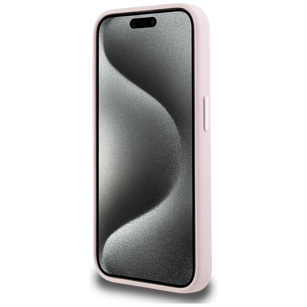 MagSafe Case for Apple iPhone 15, Karl Lagerfeld, Silicone Shadow Metal Initial, Pink - Image 6