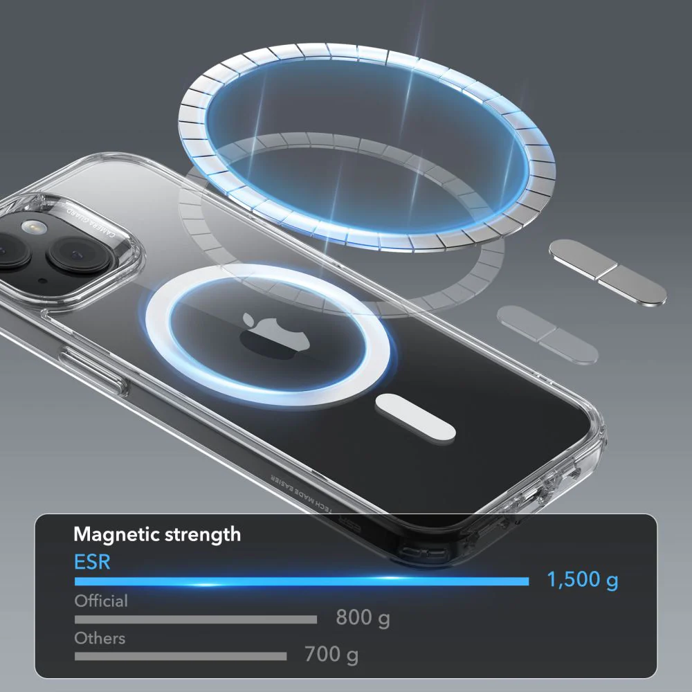 MagSafe Case for Apple iPhone 15 Plus, ESR, Classic Hybrid, Transparent - Image 5