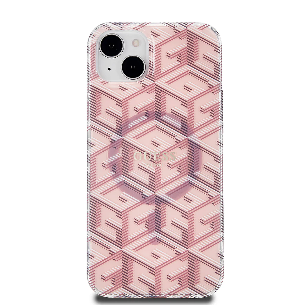 MagSafe Case for Apple iPhone 15 Plus, Guess, IML Gcube, Pink - Image 3