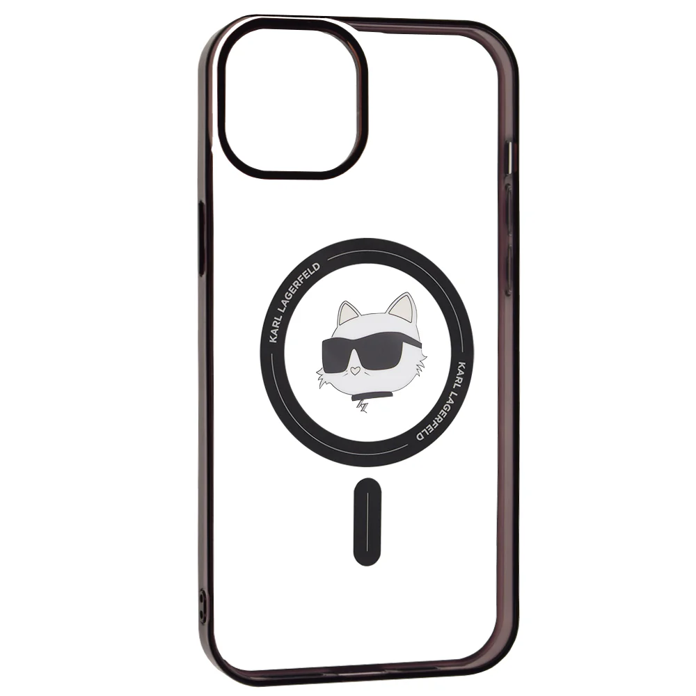 MagSafe Case for Apple iPhone 15 Plus, Karl Lagerfeld, IML Choupette's Head, Transparent - Image 2